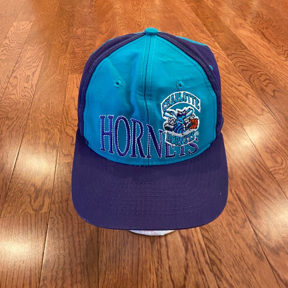 Vintage 1988-1989 The Game Charlotte Hornets Hat Pinwheel Color Block